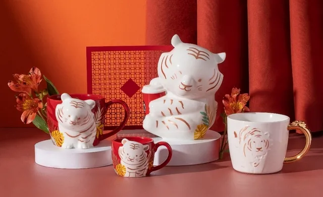 A Complete Collection of Starbucks 2022 Year of the Tiger Limited Edition Cups: Design Appreciation of Daruma Cups from Hong Kong, Macau, Taiwan, and Japan