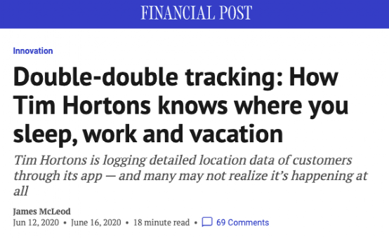 Tims Coffee APP Illegally Collected Location Data!Settlement Offers Free Coffee Pending Court Ruling