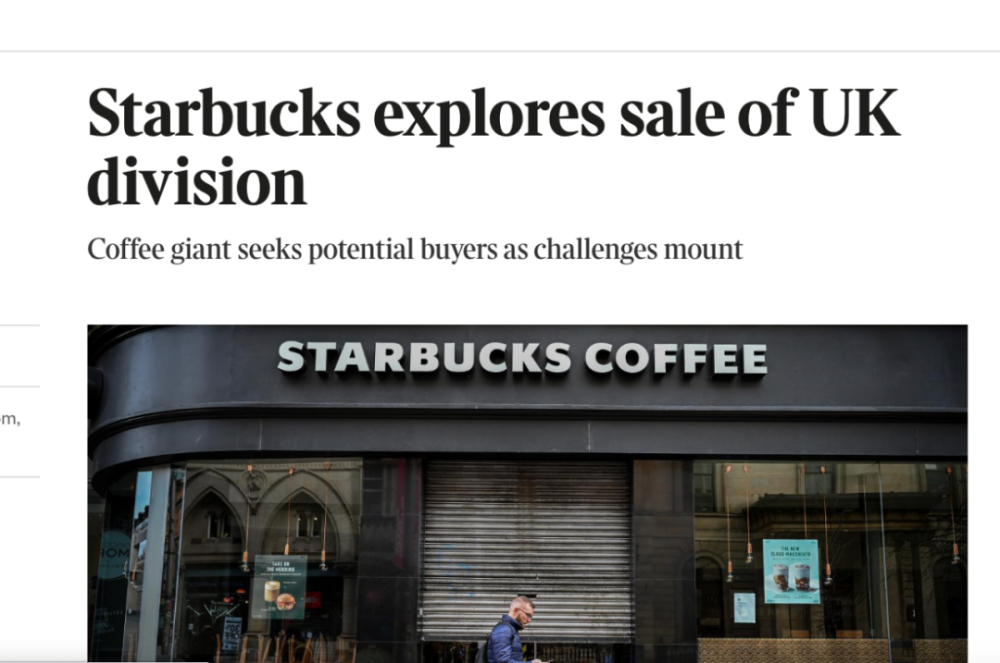 Starbucks considers selling its UK business: An analysis of its European strategic shift and market challenges