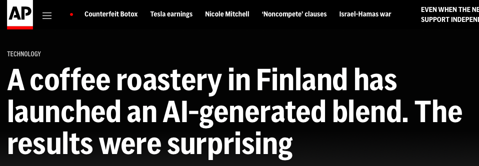 Finnish AI roastery crafts a four-bean blend: Flavor blind test receives praise, barista roles challenged
