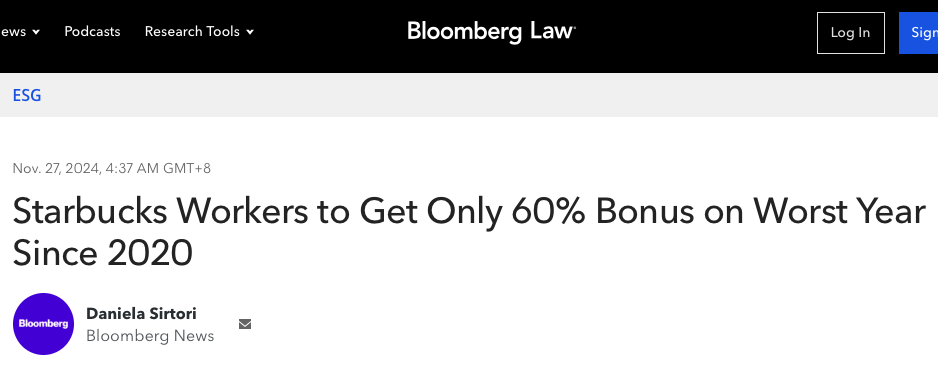 Behind Starbucks' Drastic Bonus Cut: 8% Staff Turnover and Challenges in Reinventing the Third Place