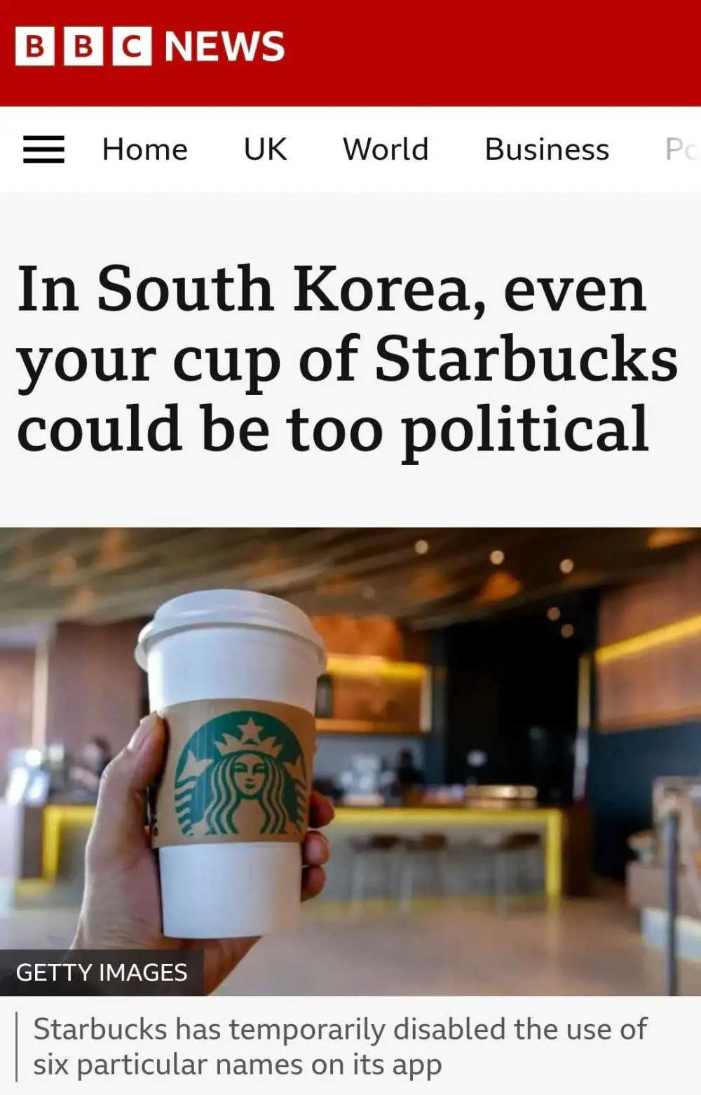 Starbucks Korea bans use of presidential candidate nicknames to avoid political controversy