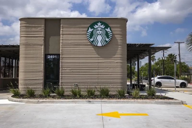 Starbucks' 3D-printed store completed in just 6 days!Only offers drive-thru pickup service