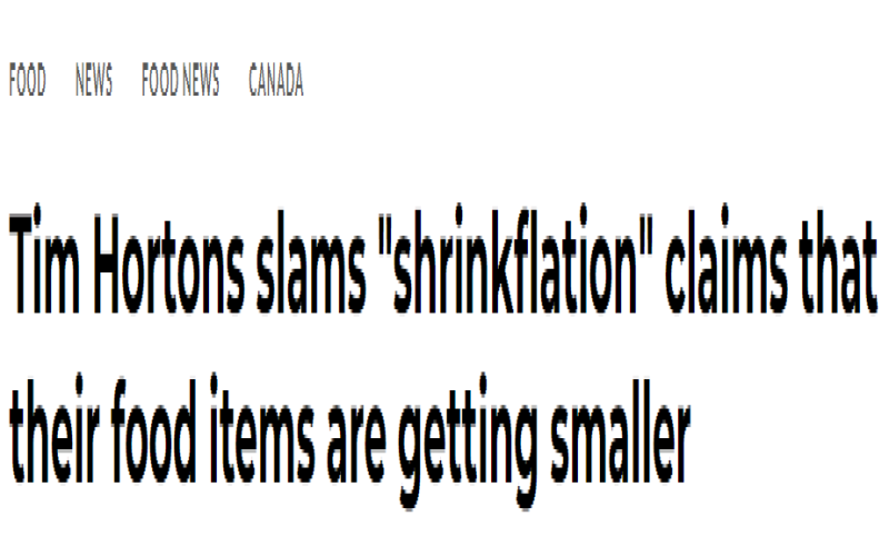 Analysis of the Tim Hortons portion shrinkage controversy: Have the Farmer’s Donuts and coffee really shrunk? Official response and consumer observations