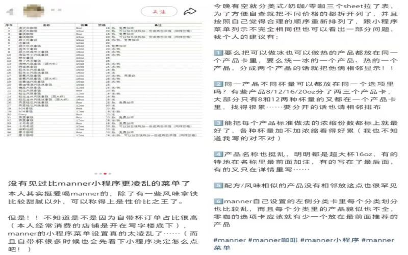 Is the Manner Coffee mini-program ordering system in chaos? Analysis of user complaints about menu design and pain points