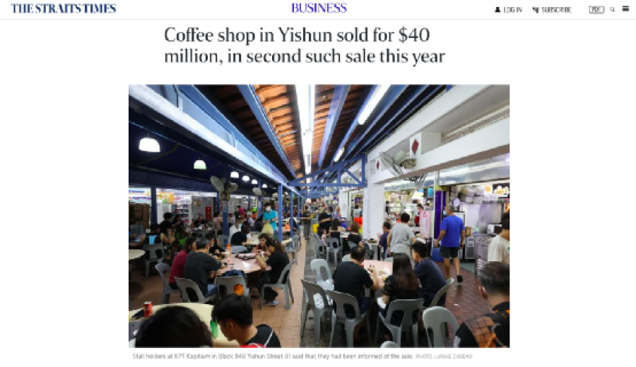 Singapore coffee shop resale price hits S$40 million amid soaring rents!