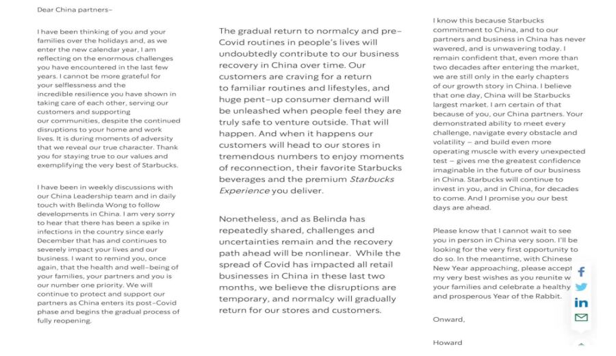 Howard Schultz on Starbucks' China Strategy: How to Become the Largest Market Globally in the Post-Pandemic Era