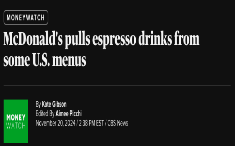 McDonald’s Coffee Machine Steam Explosion Concerns: Some US & Canadian Locations Temporarily Suspend Espresso Beverage Service