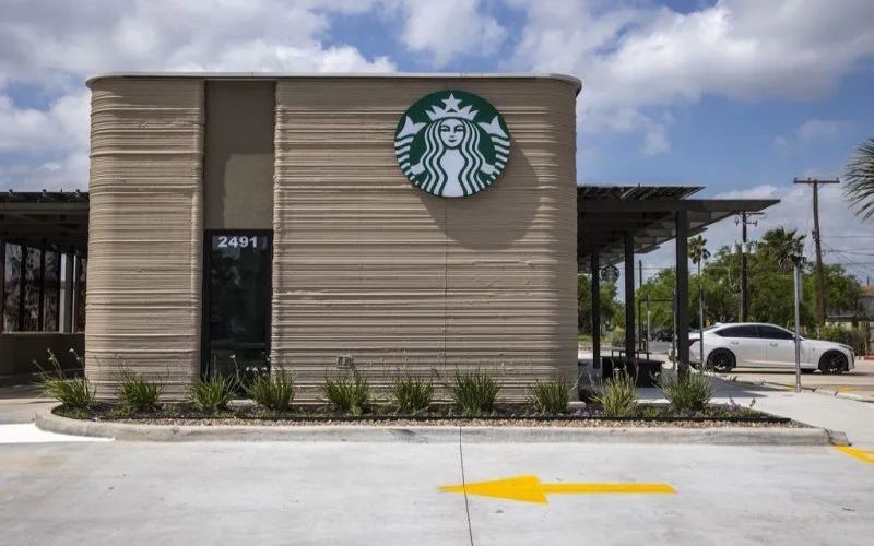 Starbucks 3D-printed store completed in just 6 days！Only offers drive-thru pickup service
