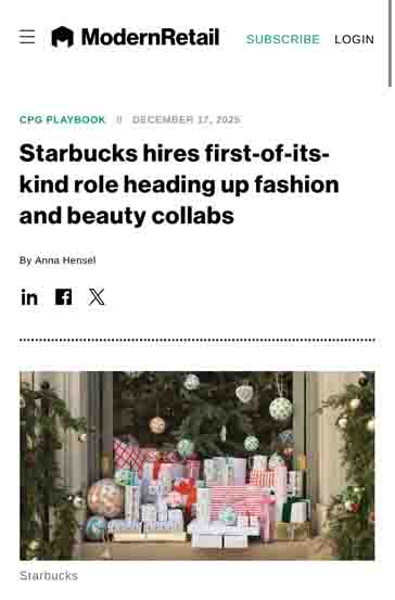 Starbucks' Cross-Industry Beauty Venture: Business Opportunities and Challenges Behind the Launch of Its Fashion and Beauty Division